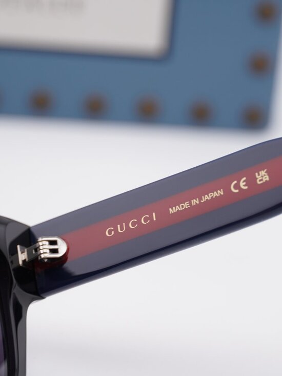 Gucci GG1866SK 004 Square Sunglasses – Black/Blue /Violet